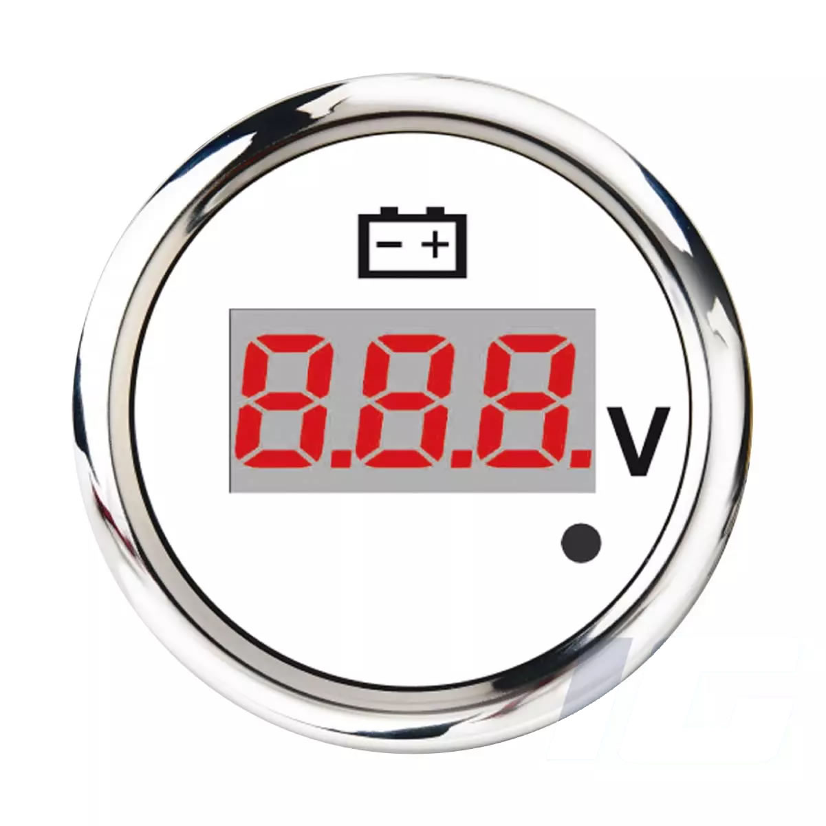 52mm White Face Aftermarket Marine Gauge - Digital Volt Gauge For Golf Vehicles - Golf Course Car